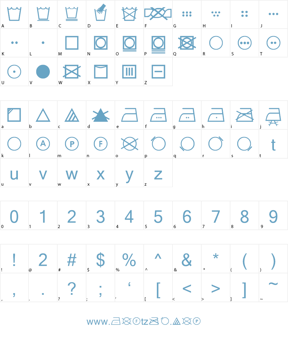SL Wash Font Character